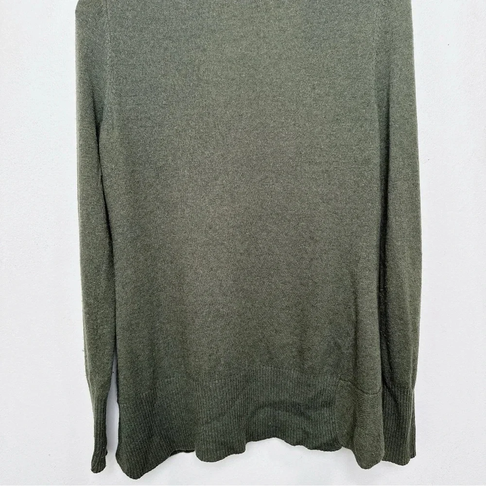 Banana Republic Womens Small Wool Cashmere Ruffle Dark Olive Cardigan
